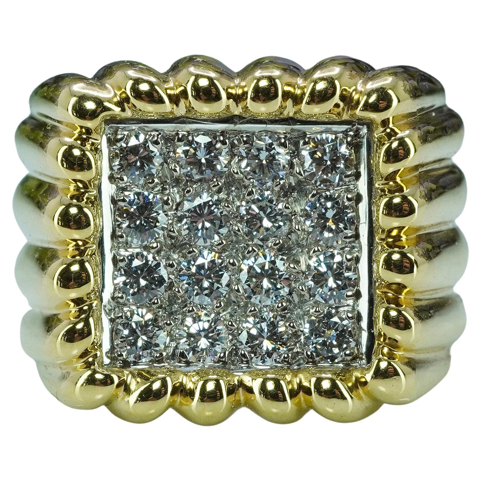 Gubelin Swiss Diamond 18K Gold Ring Vintage Designer signiert schwere Herren im Angebot