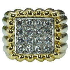 Gubelin Swiss Diamond 18K Gold Ring Vintage Designer signiert schwere Herren