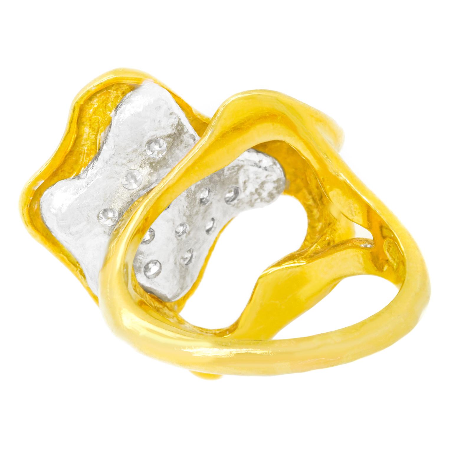 Gubelin Swiss Modern Diamond-Set Gold Ring 3