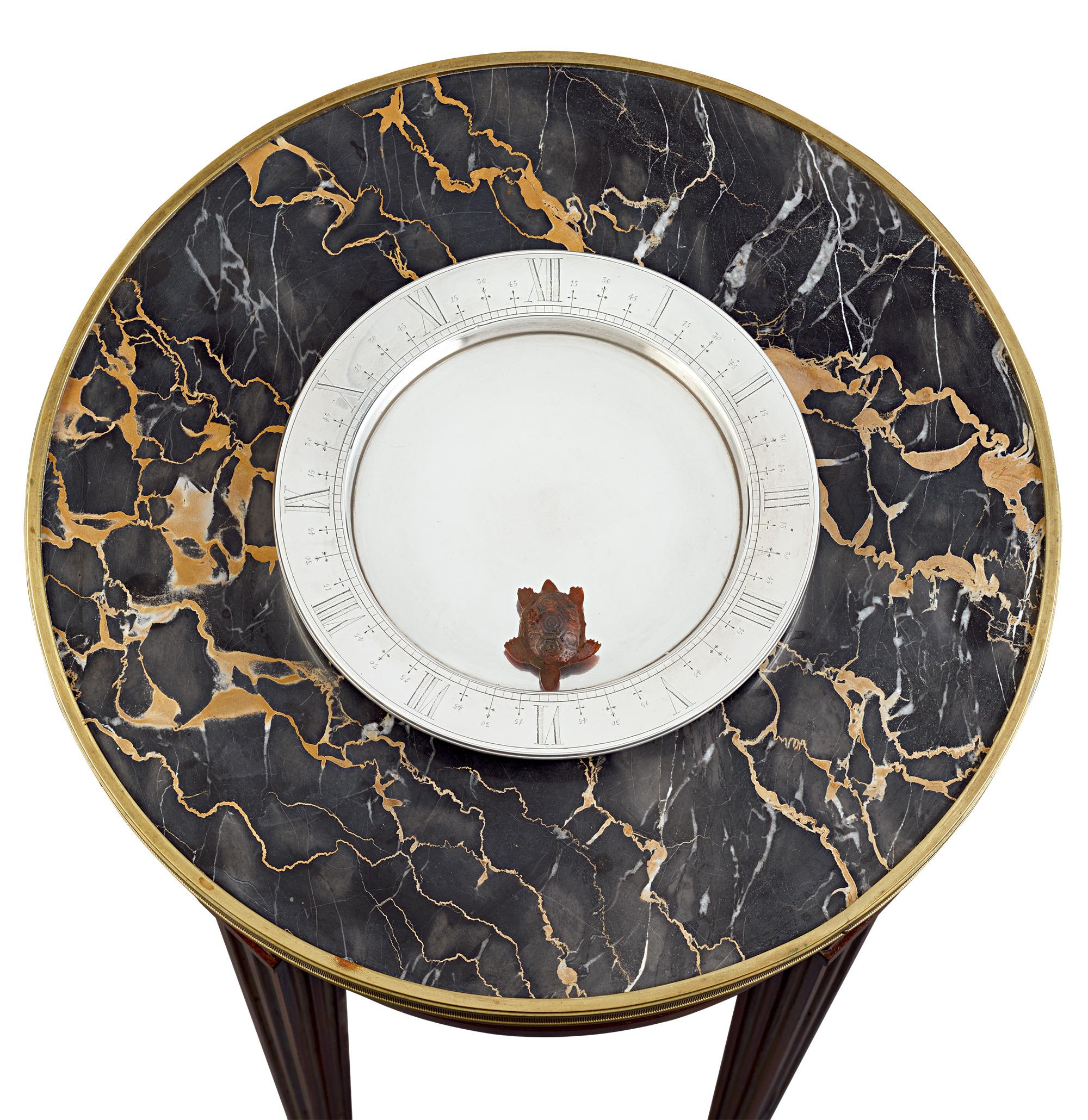 Turtle Mystery Clock Table
Gübelin
Crafted 1926

A marvel of horological ingenuity, this rare Gübelin turtle mystery table clock is one of only several known to exist. Commissioned in 1926 by Frederick G. Gruen, one of America’s most esteemed