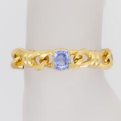 Gubelin Bracelet coussin en or jaune 18 carats avec saphir bleu du Sri Lanka non chauffé