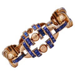 Gubelin Vintage Bracelet 18k Gold Sapphire Estate Jewelry