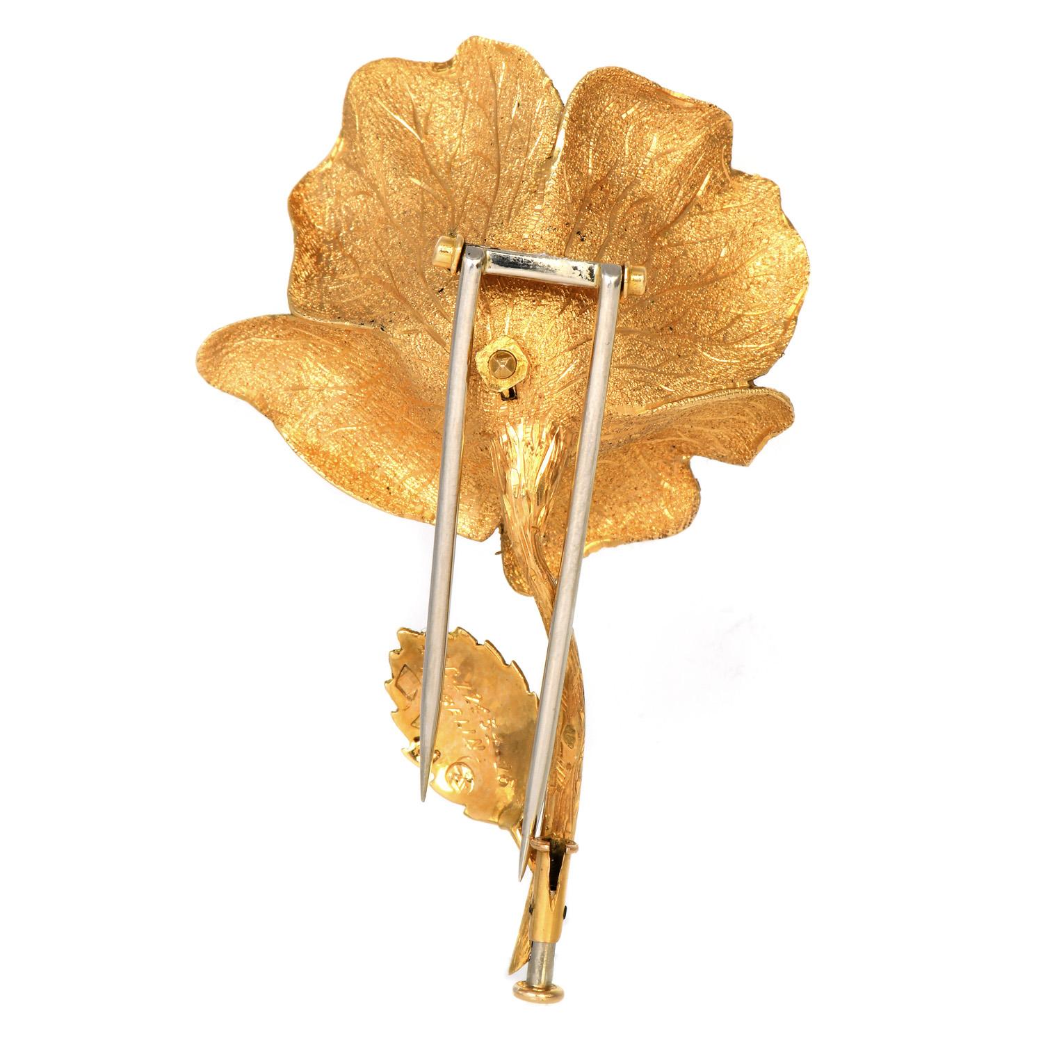 golden rose brooch