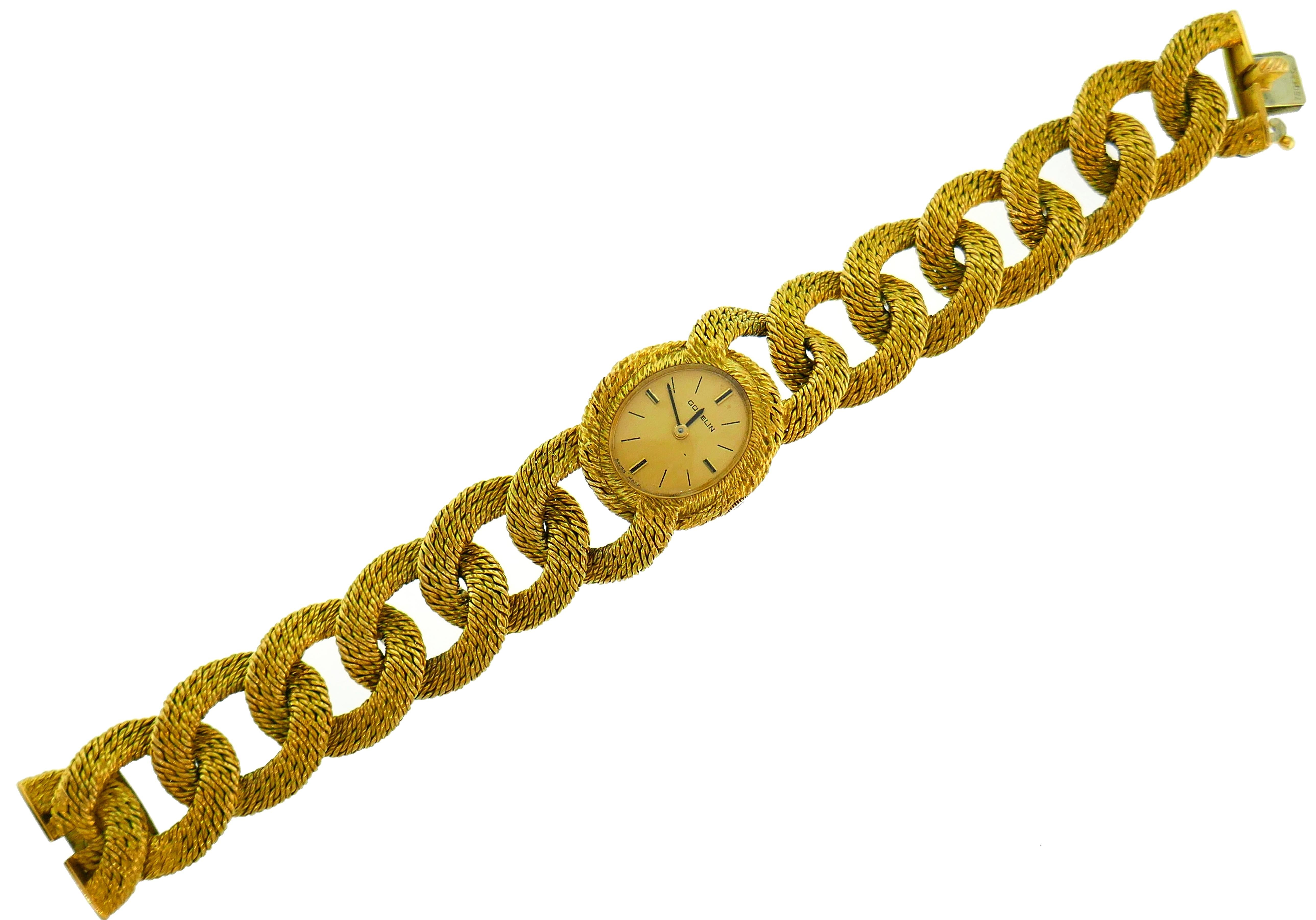 Women's Gubelin Yellow Gold Bracelet Mechanical Wristwatch