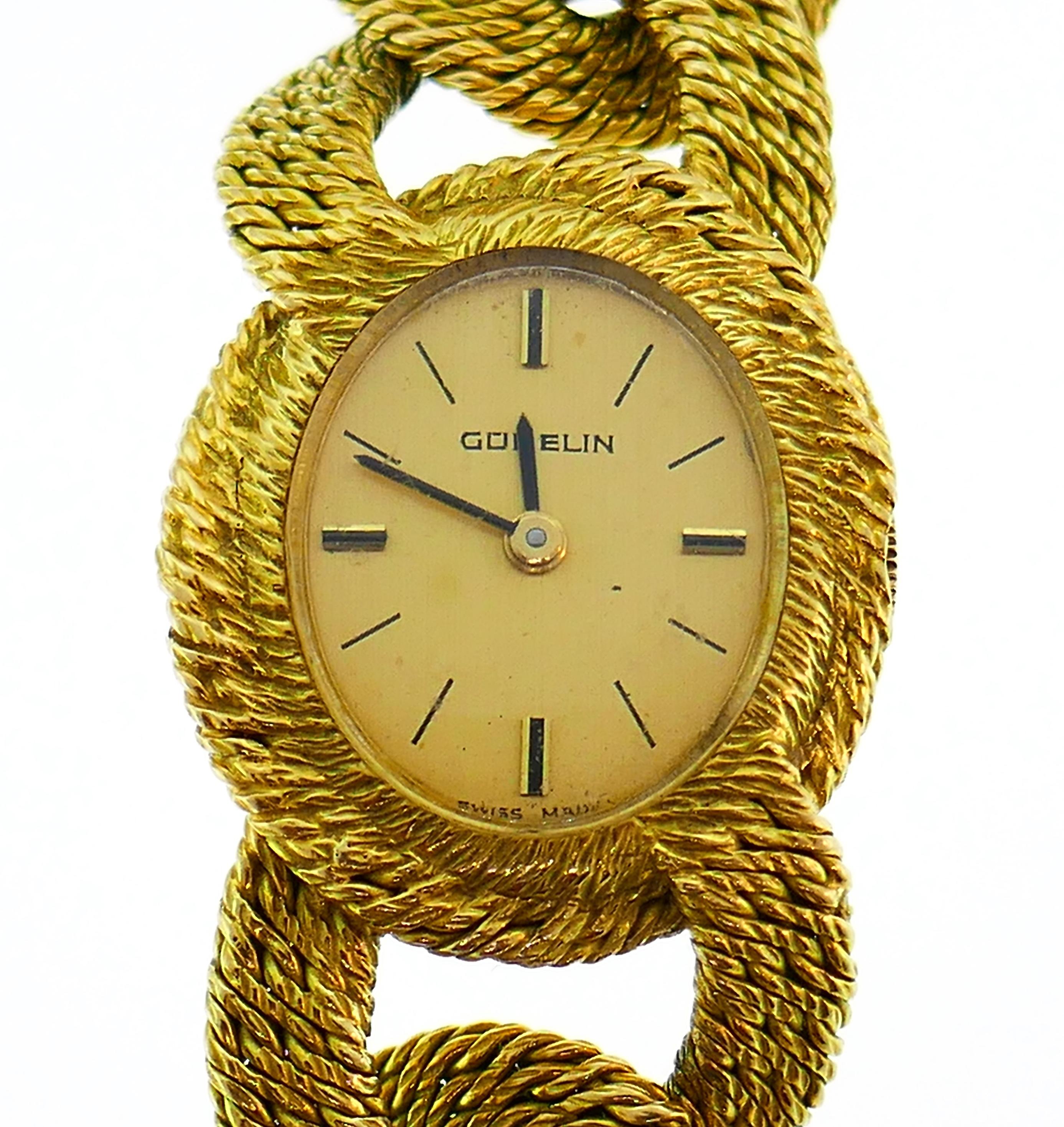 Gubelin Yellow Gold Bracelet Mechanical Wristwatch 1