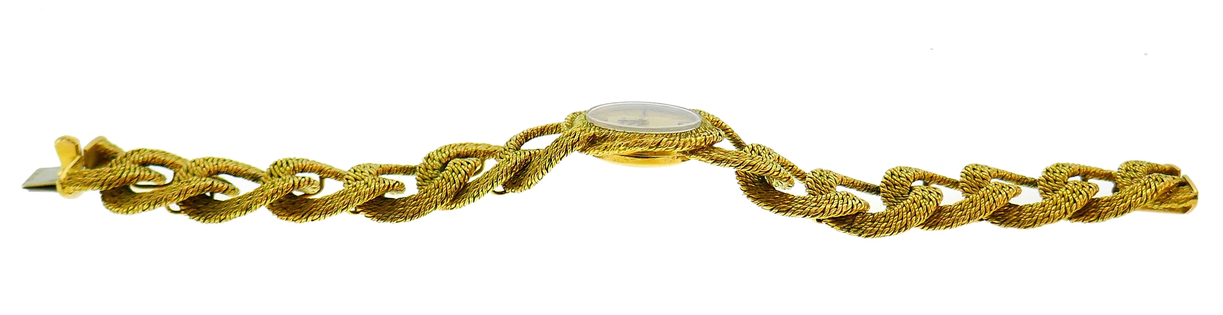 Gubelin Yellow Gold Bracelet Mechanical Wristwatch 2