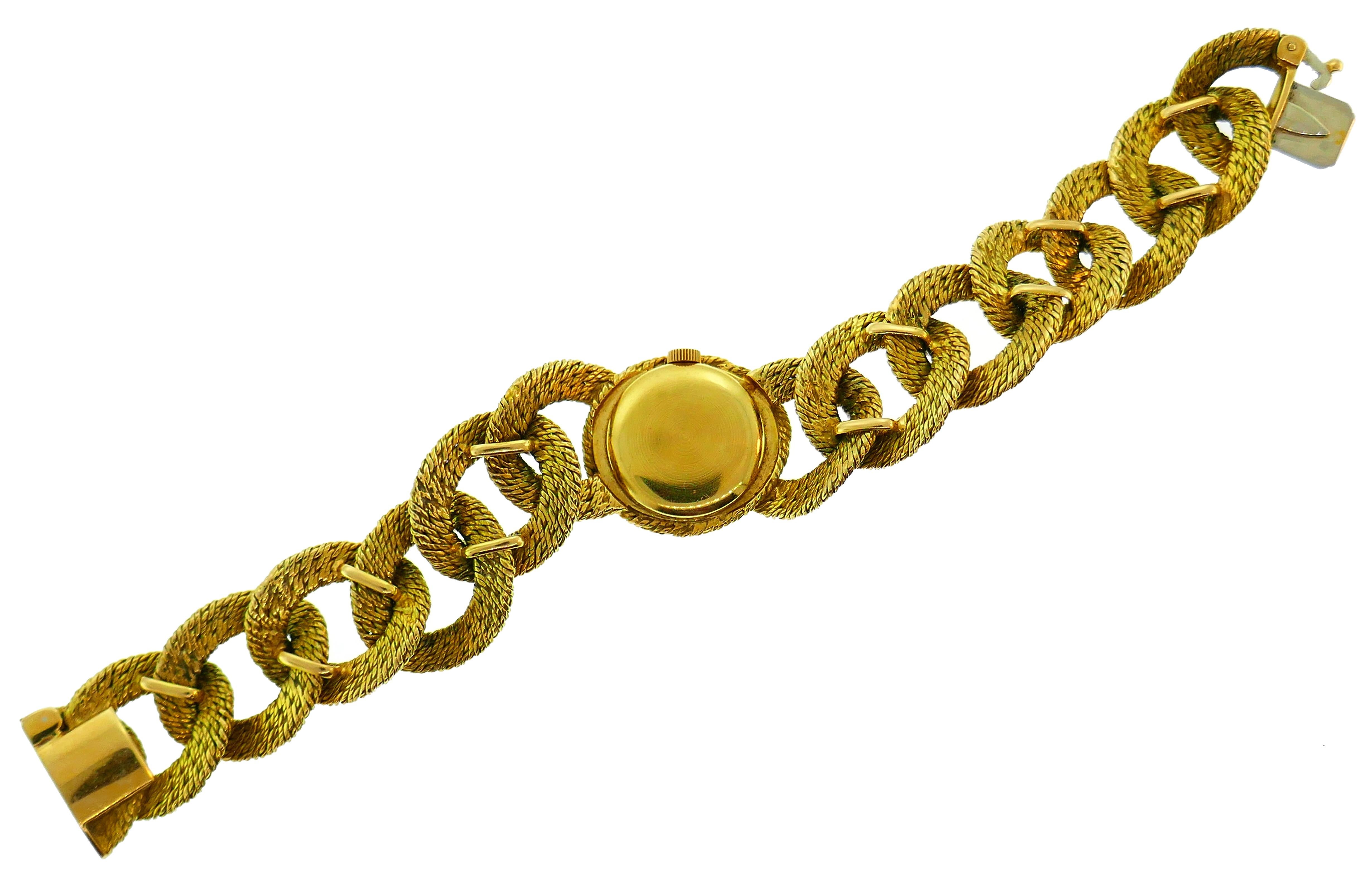 Gubelin Yellow Gold Bracelet Mechanical Wristwatch 3