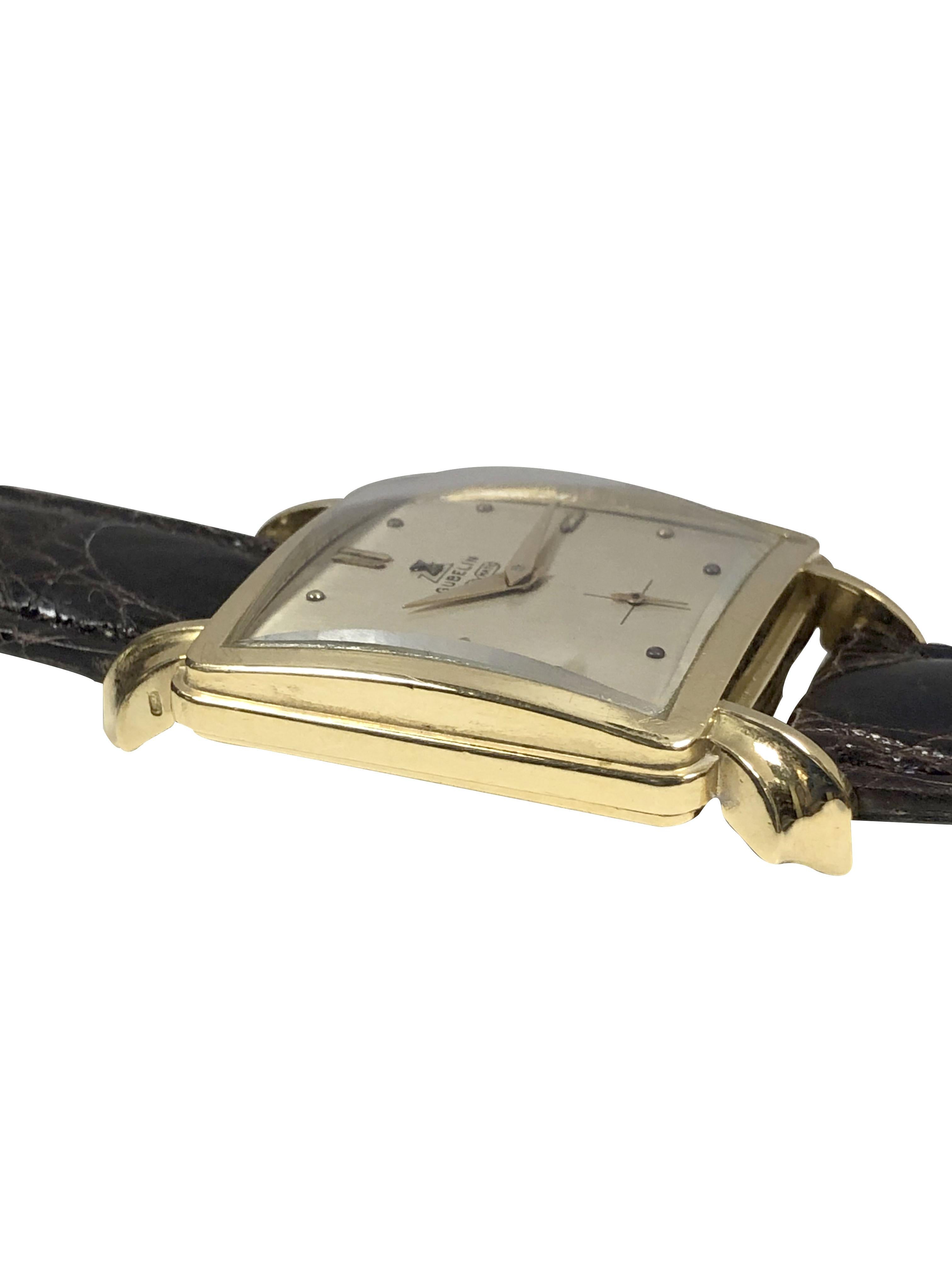 Gubelin Yellow Gold Oversize 1940s Gents Mechanical Wristwatch For Sale ...
