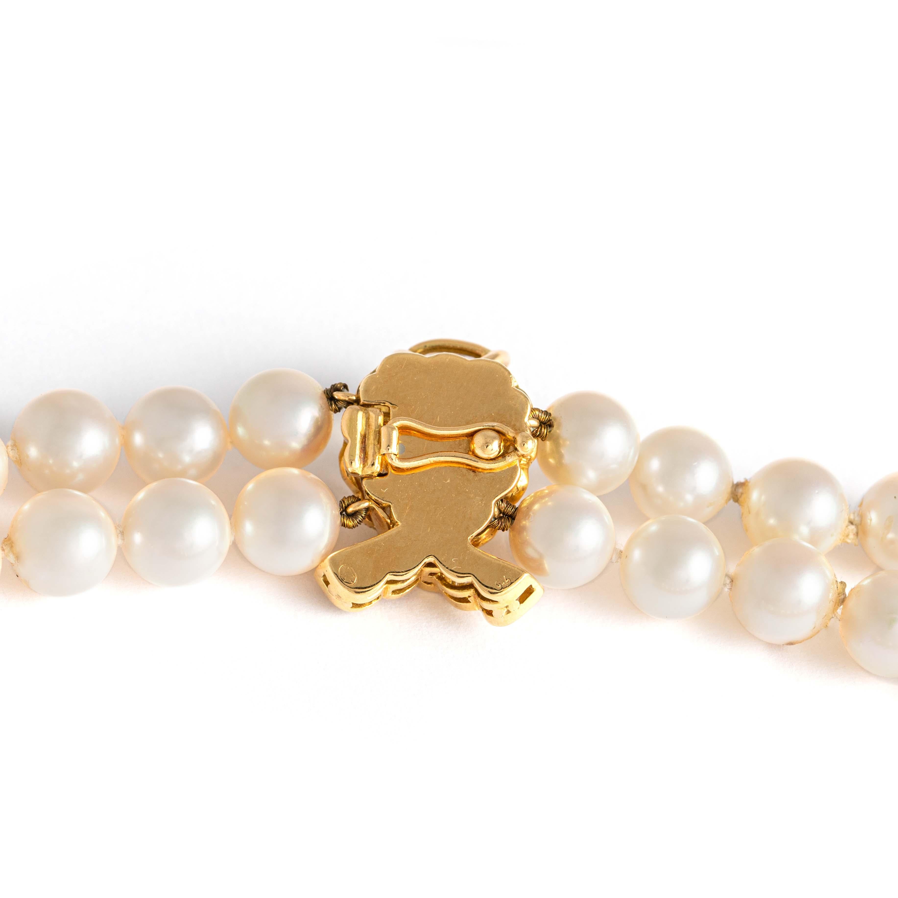 Gubelin Gelber Saphir Diamant Gelbgold 18K Verschluss Perlenkette 1980er Jahre für Damen oder Herren im Angebot
