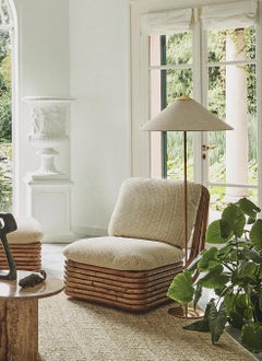 Gubi 9602 Canvas Shade Floor Lamp by Paavo Tynell in Stock