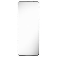 GUBI Adnet Wall Mirror Black Leather 70 x 180 cm by Jacques Adnet
