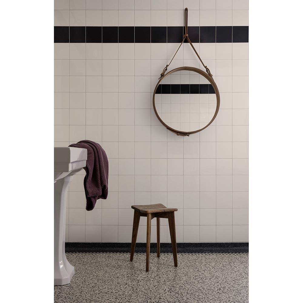 Gubi Adnet Specchio da parete circolare in pelle Tan Ø58 cm di Jacques Adnet in vendita 1