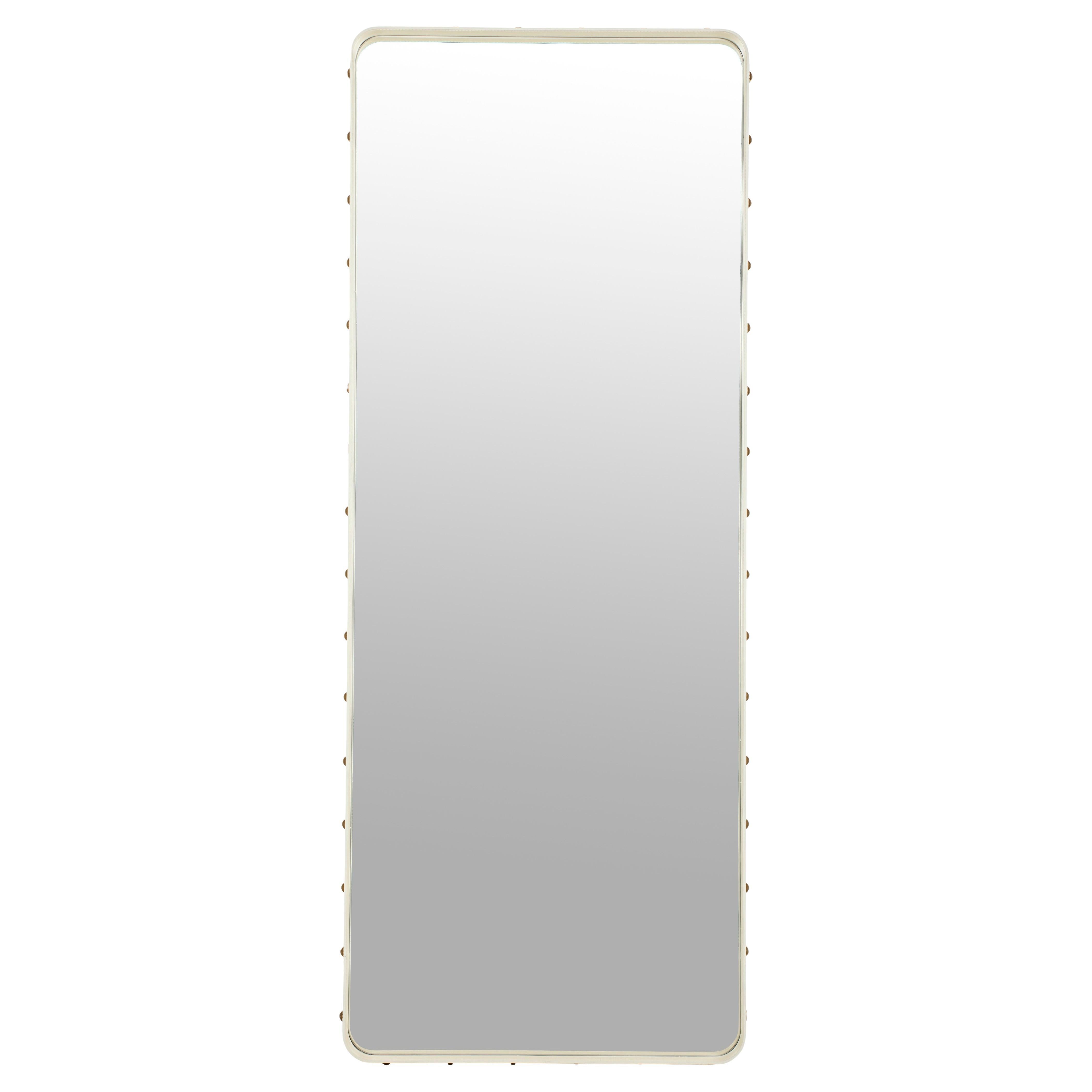 Espejo de pared GUBI Adnet Piel crema 70 x 180 cm by Jacques Adnet