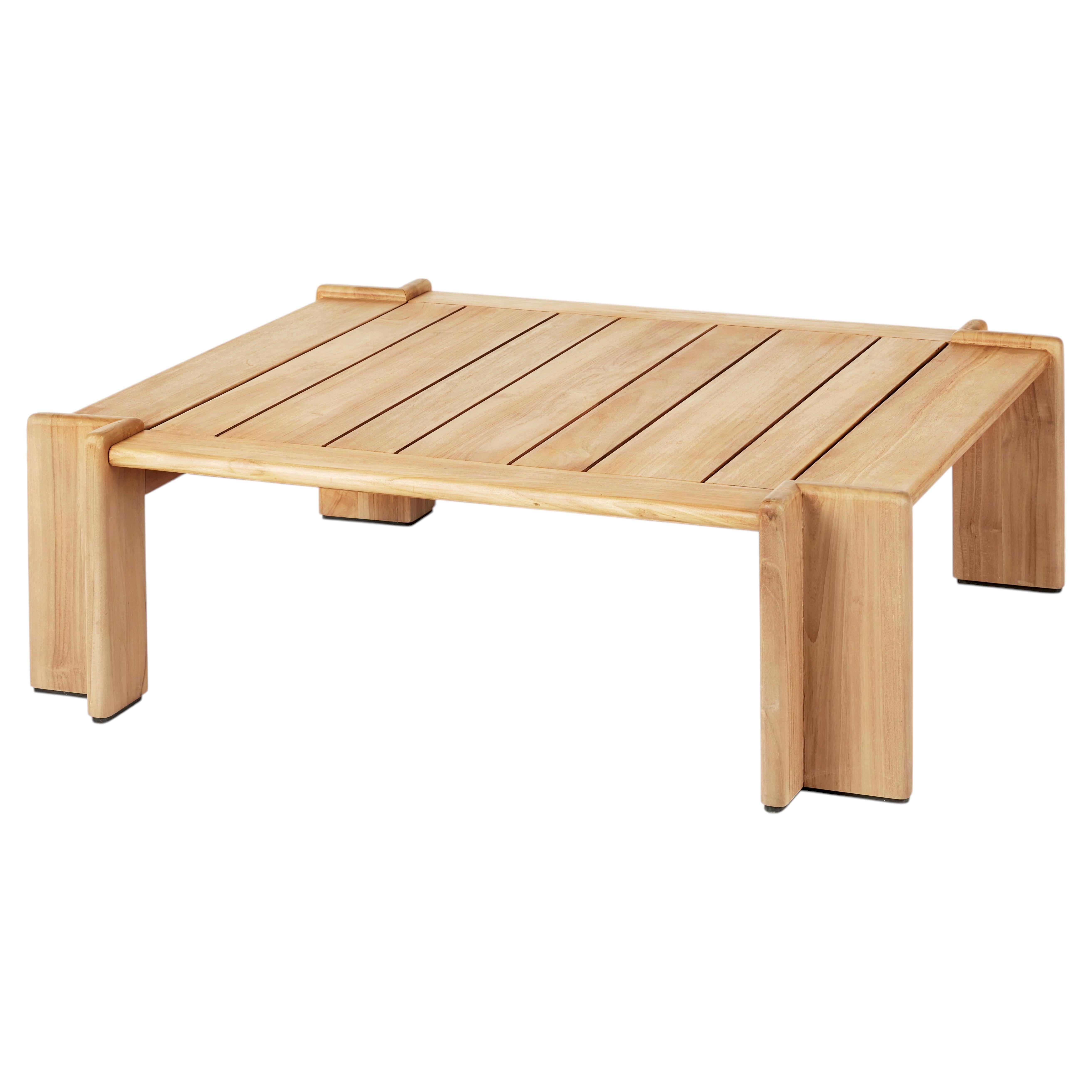 Gubi Atmosfera Outdoor Coﬀee Table in Natural Teak