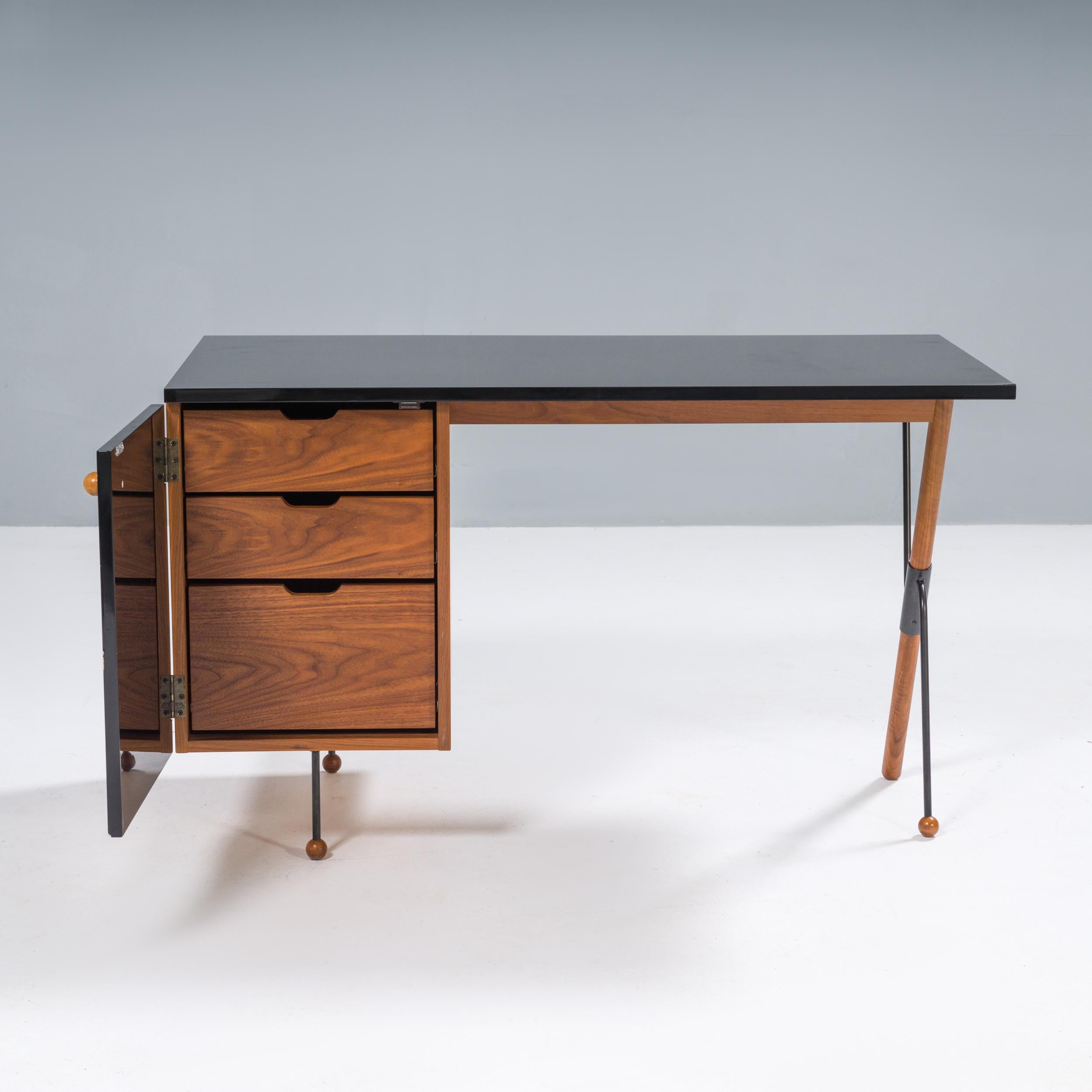 Mid-Century Modern Gubi by Greta M. Grossman Walnut & Black 62 Desk