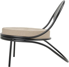 Gubi Copacabana Outdoor Lounge Chair in Black base and Lorkey, Mathieu Matégot