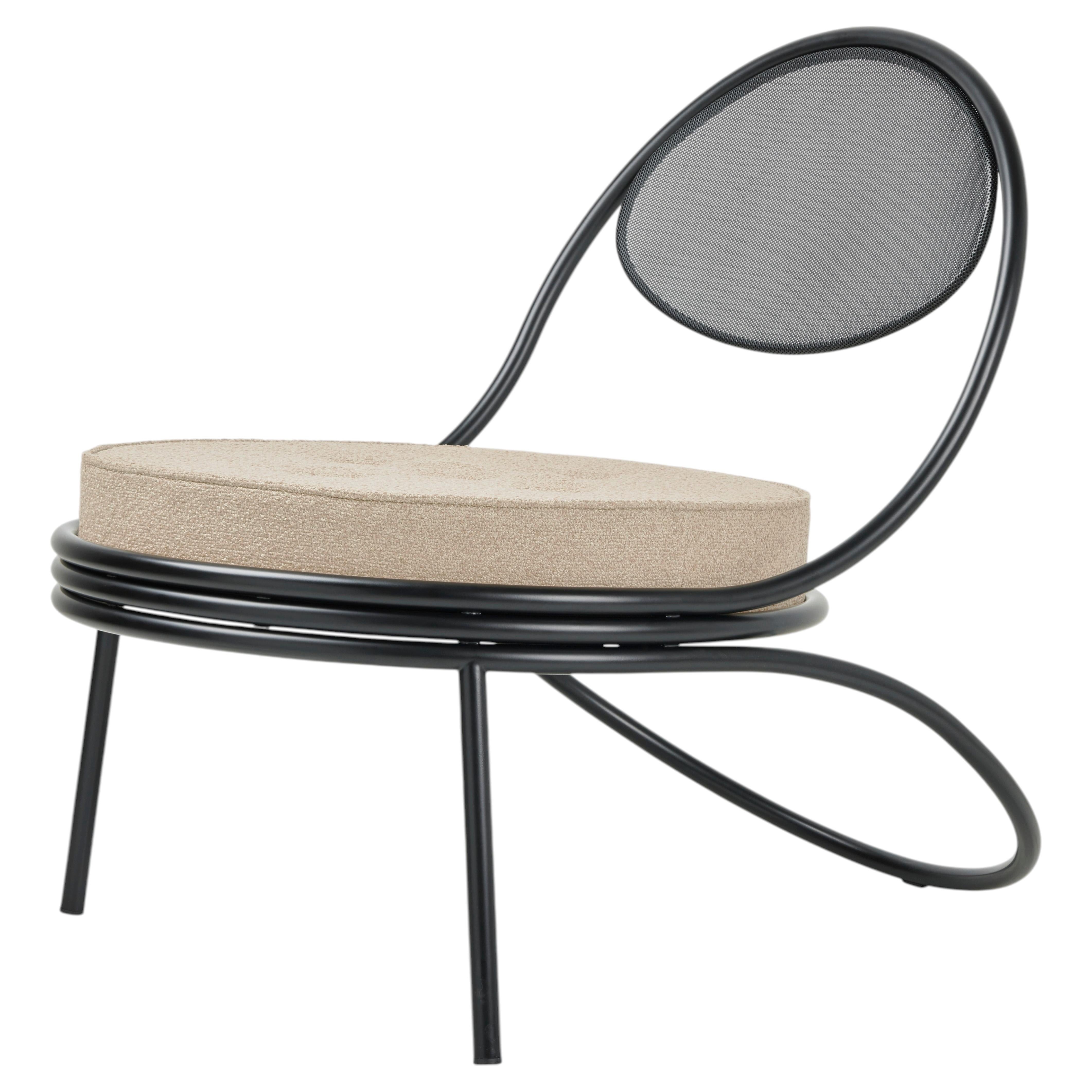 Gubi Copacabana Outdoor Lounge Chair in Black base and Lorkey, Mathieu Matégot en vente