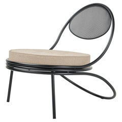 Gubi Copacabana Outdoor Lounge Chair in Black base and Lorkey, Mathieu Matégot