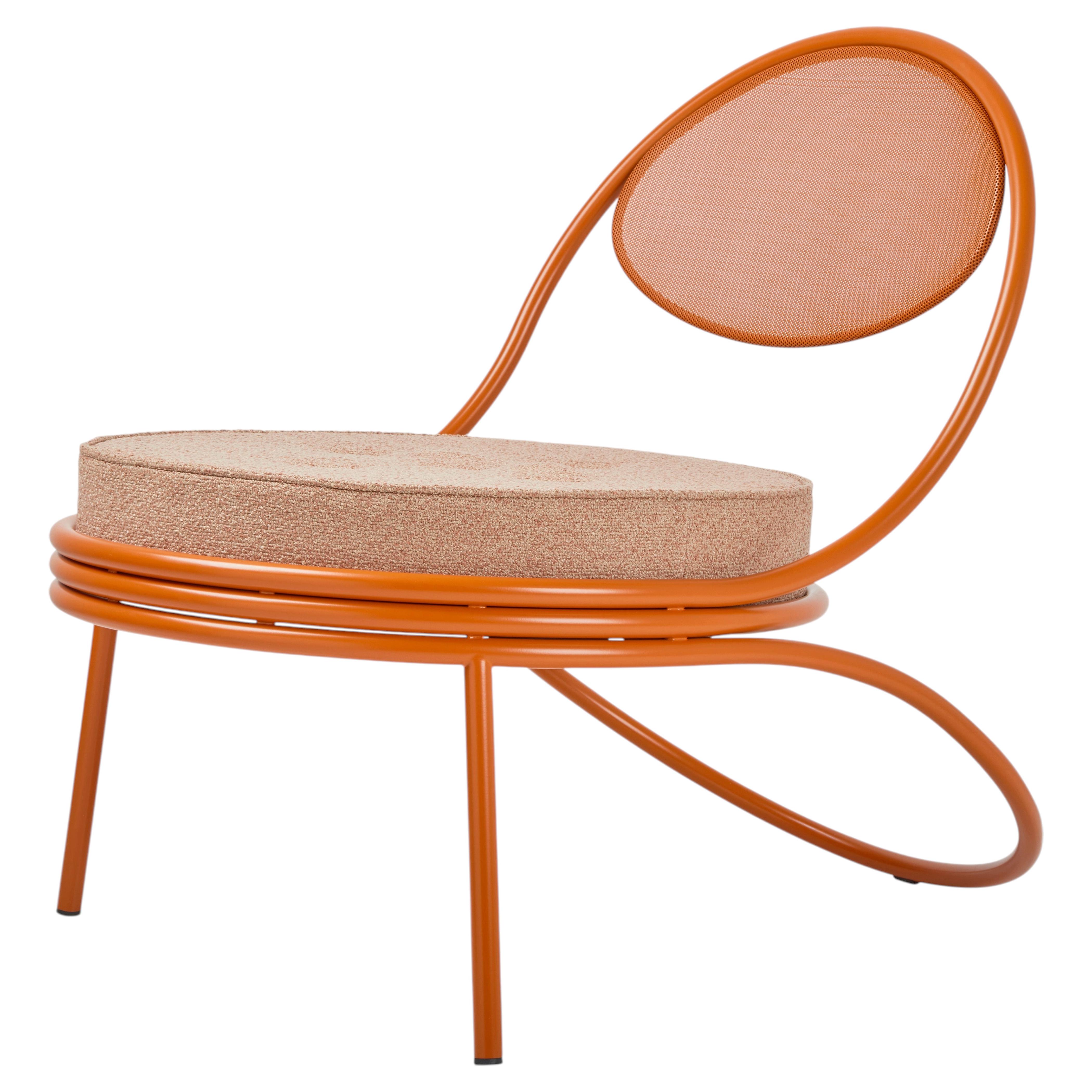 Gubi Copacabana Outdoor Lounge Chair in Orange base and Lorkey, Mathieu Matégot For Sale