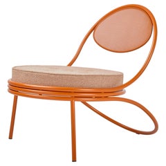 Gubi Copacabana Outdoor Lounge Chair in Orange base and Lorkey, Mathieu Matégot