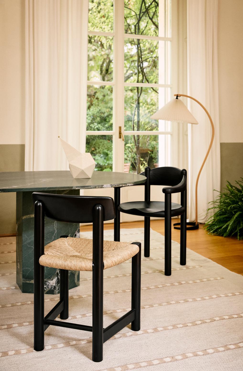 GUBI Daumiller Dining Armchair Brown/Black Pine by Rainer Daumiller For Sale 2