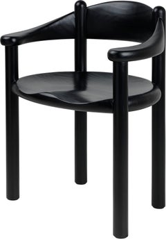 GUBI Daumiller Dining Armchair Brown/Black Pine by Rainer Daumiller