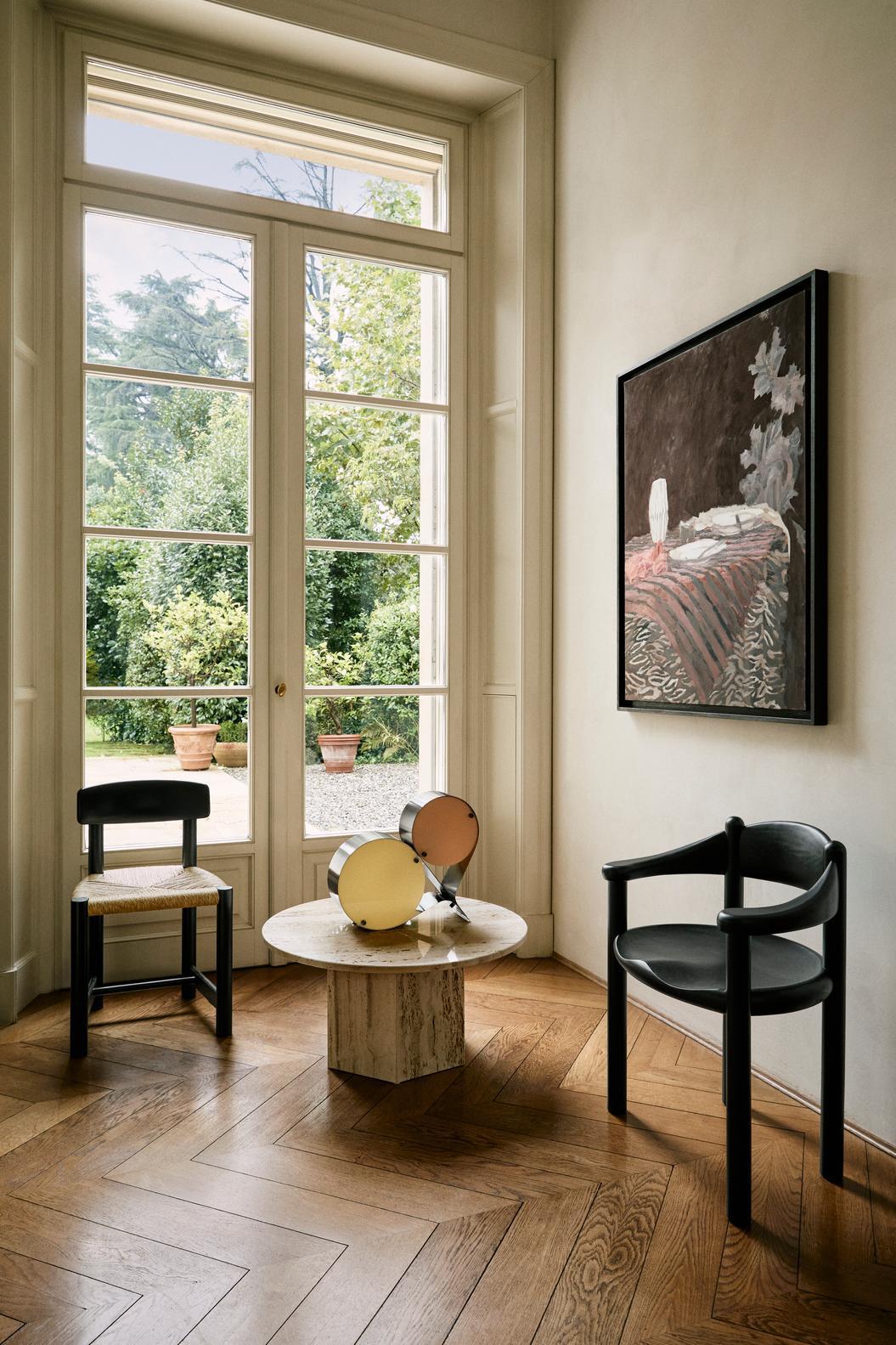 GUBI Daumiller Dining Armchair Brown/Black Pine by Rainer Daumiller For Sale 1