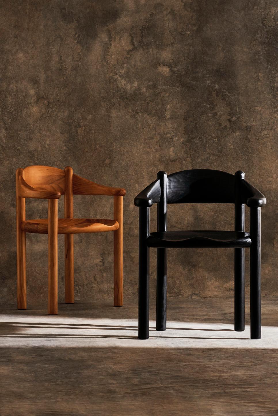 Lacquered GUBI Daumiller Dining Armchair Golden Pine by Rainer Daumiller For Sale