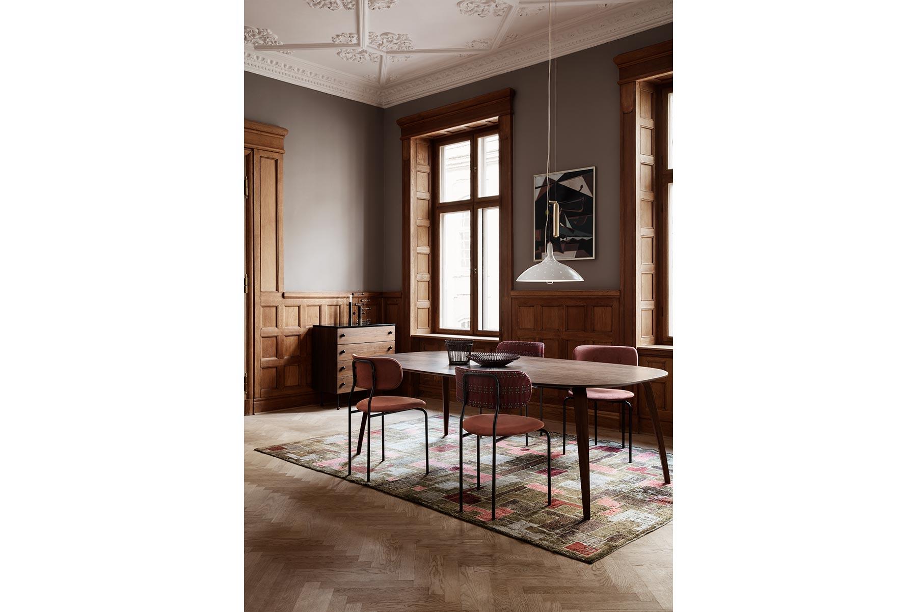 Danish Gubi Dining Table, Elliptical, Black Stained Ash For Sale