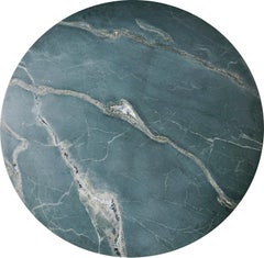 GUBI Epic Outdoor Dining Table Botanic Green Quartzite Ø130 cm by GamFratesi