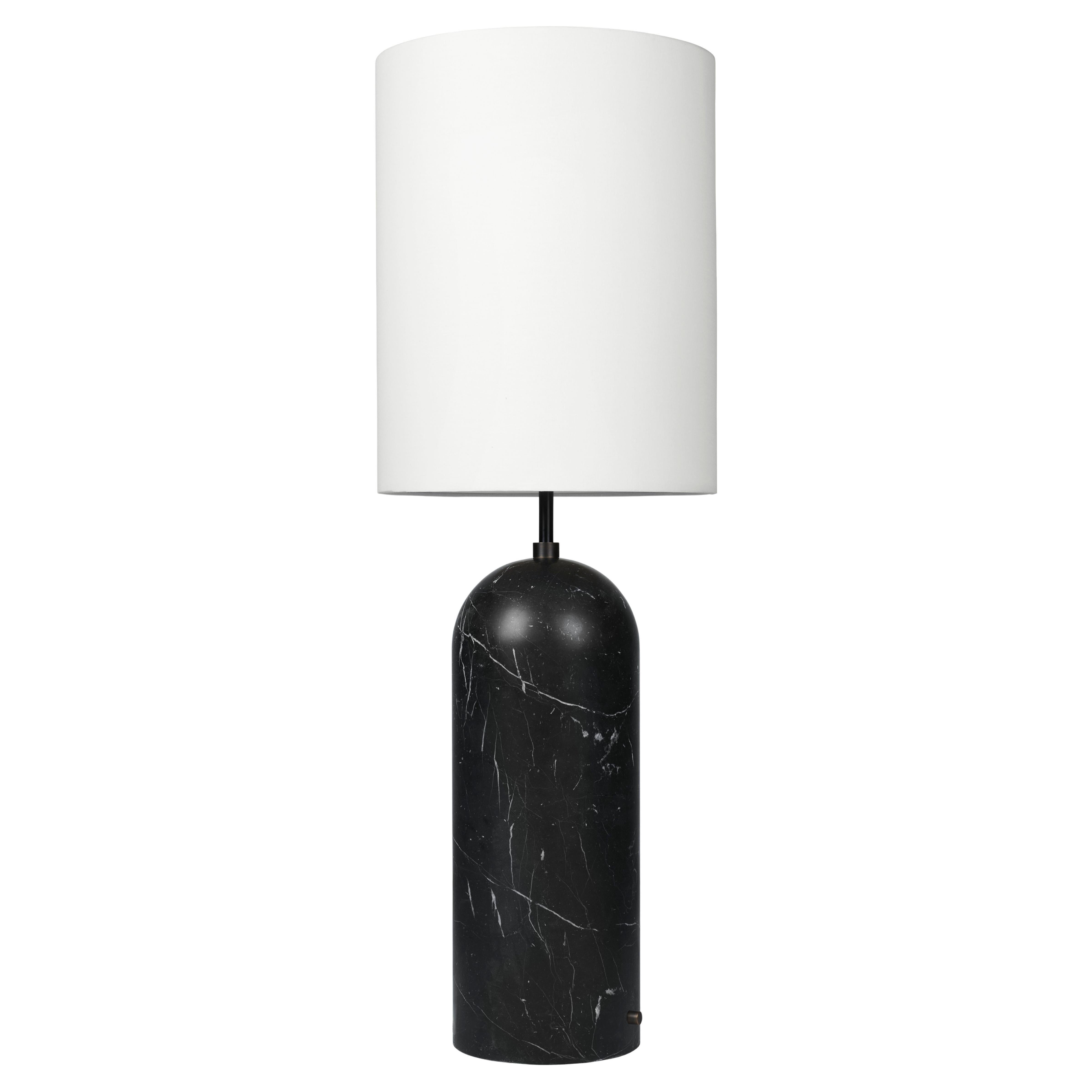 Pre-owned Gubi Gravity Floor Lamp Xl Black Marble White Shade By Space Copenhagen