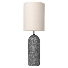 GUBI Gravity Floor Lamp XL Grey Marble Canvas Shade by Space Copenhagen