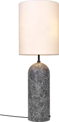 GUBI Gravity Lámpara de pie XL Mármol gris Pantalla blanca by Space Copenhagen