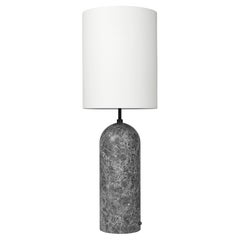 GUBI Gravity Lámpara de pie XL Mármol gris Pantalla blanca by Space Copenhagen