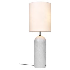 GUBI Gravity Floor Lamp XL White Marble White Shade by Space Copenhagen