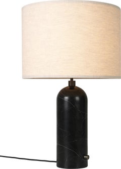 Lampada da tavolo Gubi Gravity Paralume in tela di marmo nero 65 cm by Space Copenhagen