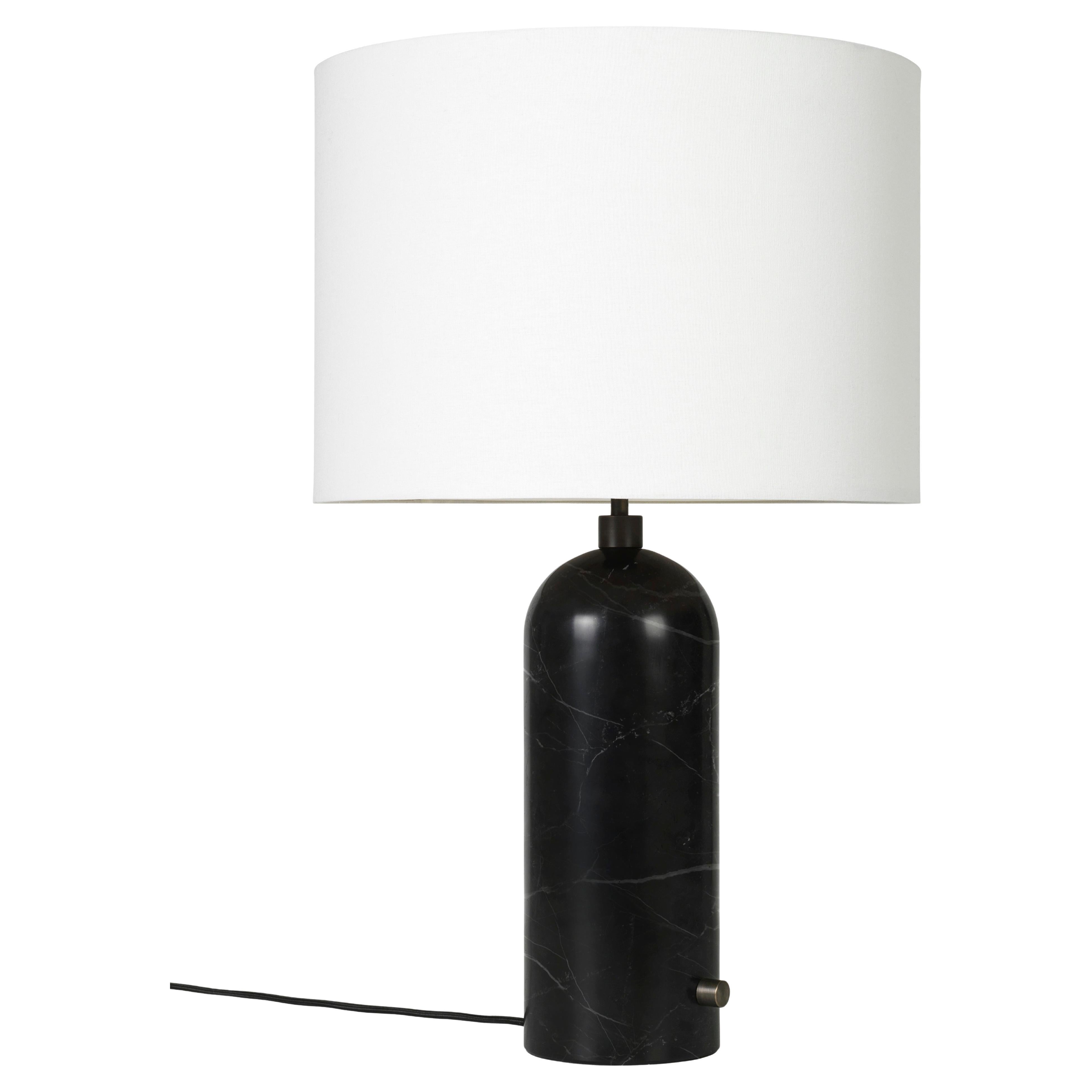 GUBI Gravity Table Lamp Black Marble White Shade 65 cm by Space Copenhagen
