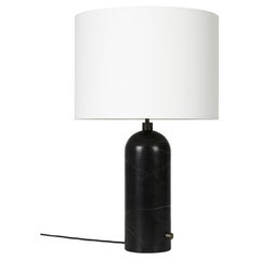 GUBI Gravity Table Lamp Black Marble White Shade 65 cm by Space Copenhagen