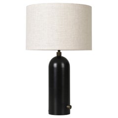 GUBI Gravity Table Lamp Blackened Steel Canvas Shade 49 cm by Space Copenhagen