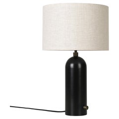 GUBI Gravity Table Lamp Blackened Steel Canvas Shade 49 cm by Space Copenhagen