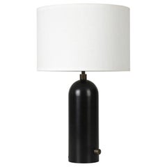 Gubi Gravity Lampada da Tavolo Acciaio Annerito Paralume Bianco 49 cm by Space Copenhagen