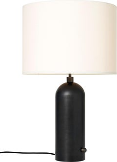 GUBI Gravity Table Lamp Blackened Steel White Shade 65 cm by Space Copenhagen
