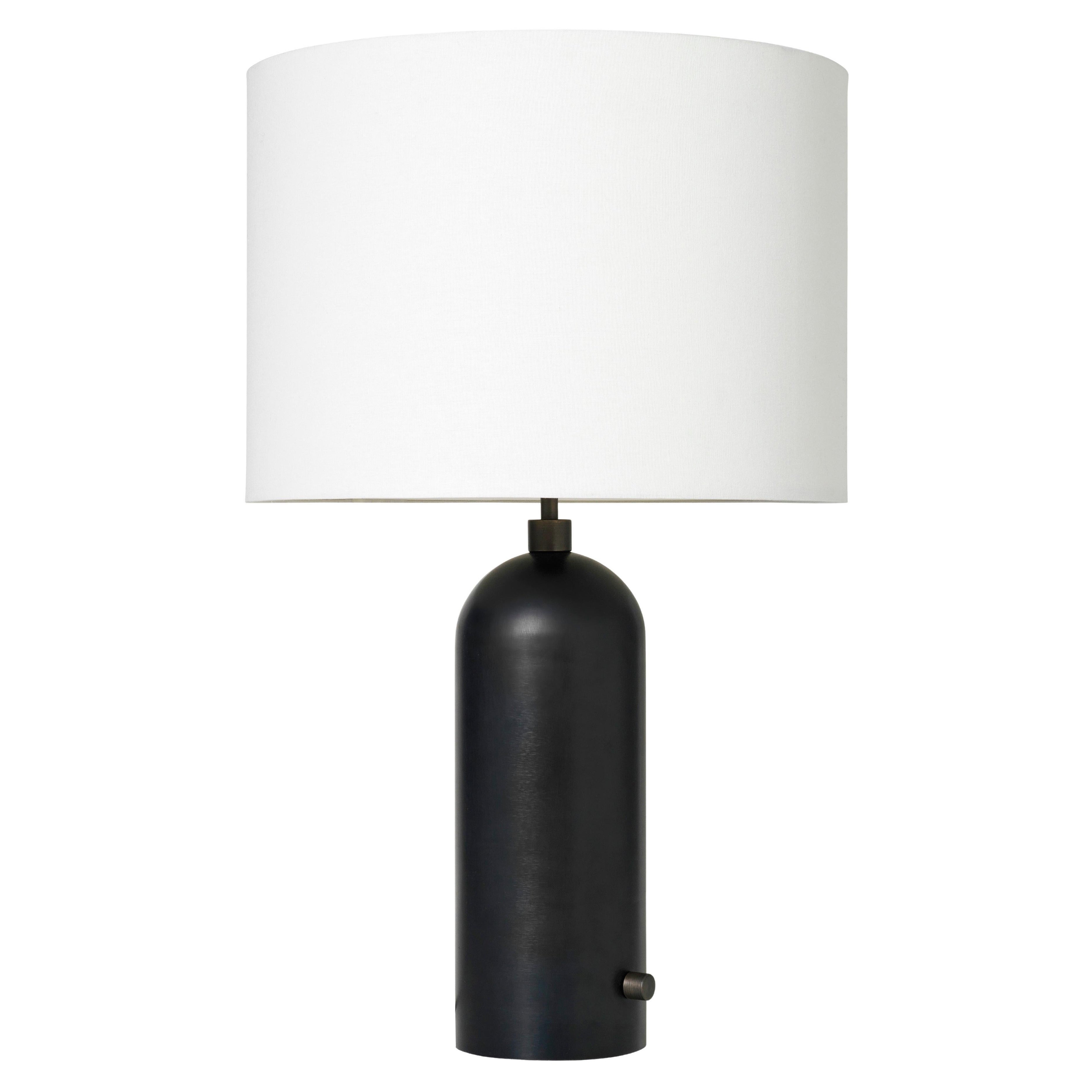 GUBI Gravity Table Lamp Blackened Steel White Shade 65 cm by Space Copenhagen For Sale