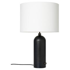 GUBI Gravity Table Lamp Blackened Steel White Shade 65 cm by Space Copenhagen