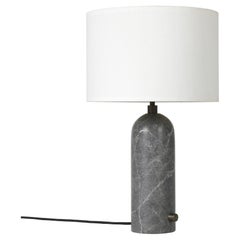 GUBI Gravity Table Lamp Grey Marble White Shade 49 cm by Space Copenhagen