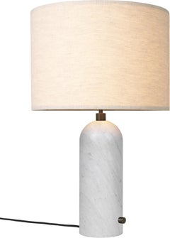 GUBI Gravity Table Lamp White Marble Canvas Shade 65 cm by Space Copenhagen