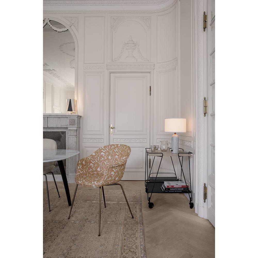 Contemporary GUBI Gravity Table Lamp White Marble Canvas Shade 65 cm by Space Copenhagen For Sale