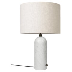 GUBI Gravity Table Lamp White Marble Canvas Shade 65 cm by Space Copenhagen