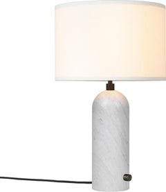 GUBI Gravity Table Lamp White Marble White Shade 49 cm by Space Copenhagen