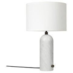 GUBI Gravity Table Lamp White Marble White Shade 49 cm by Space Copenhagen